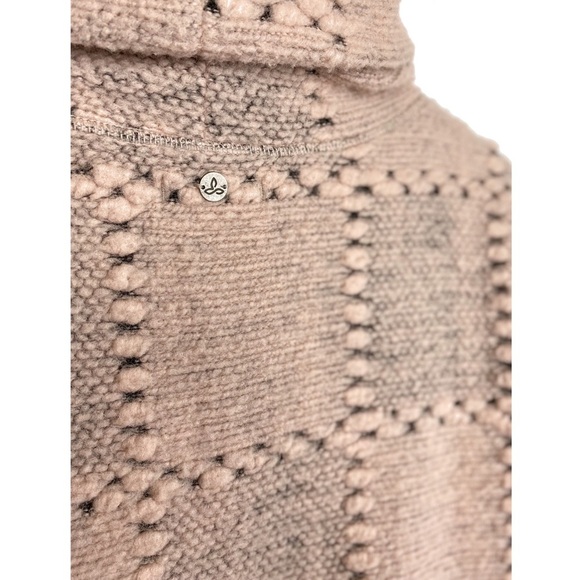 Prana Womens‎ Sweater L Crestland Wool Turtleneck Patchwork Pullover Dusty Rose - Picture 10 of 11